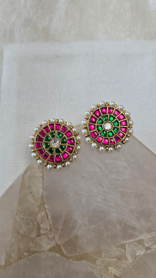 Kundan pearl Stud Earrings