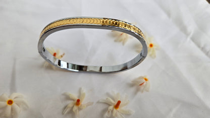 Mens Dual tone Silver Kada