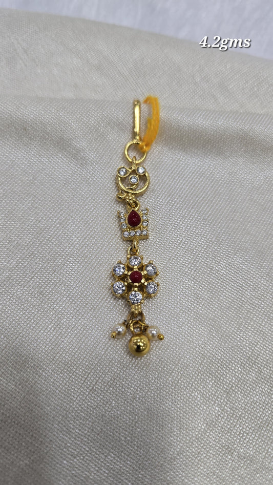 Maang tikka coral
