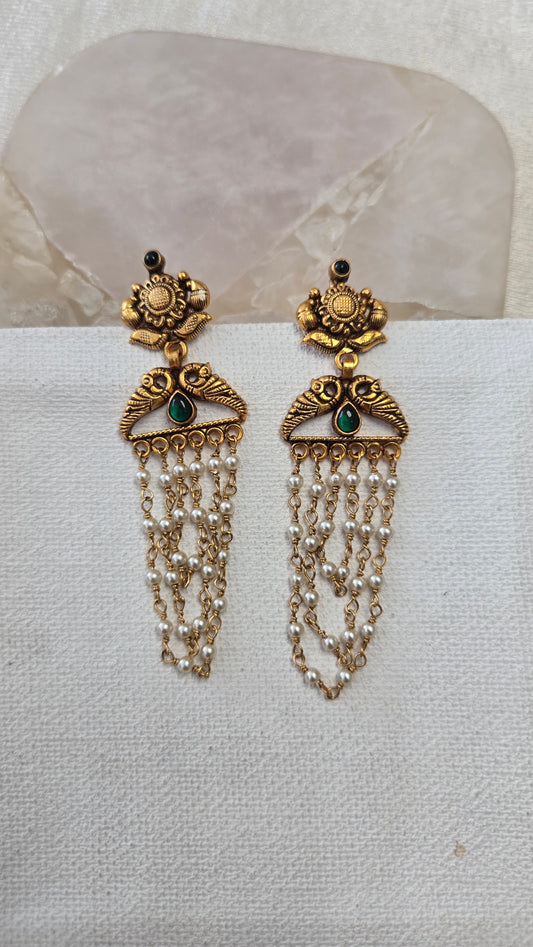 Pearl Hanging Nagas Earrings