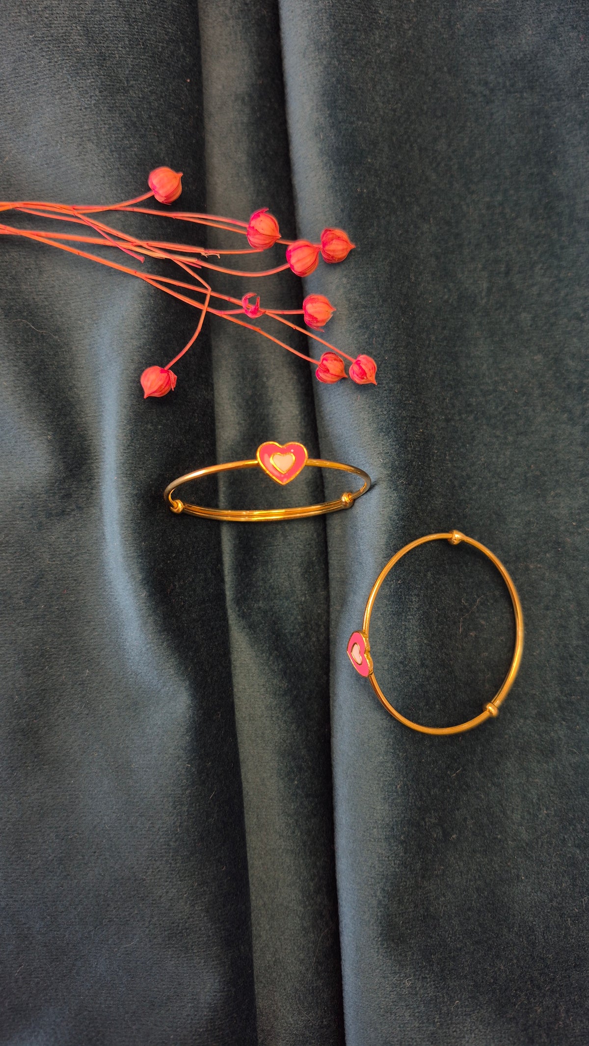 Baby kada gold polish heart