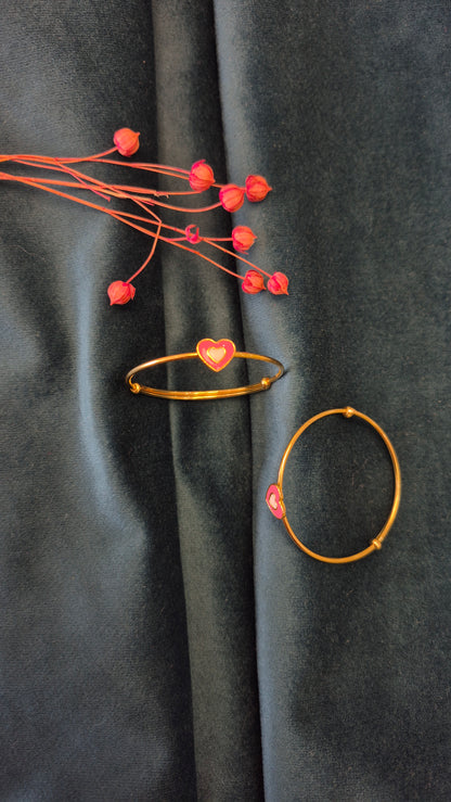 Baby kada gold polish heart