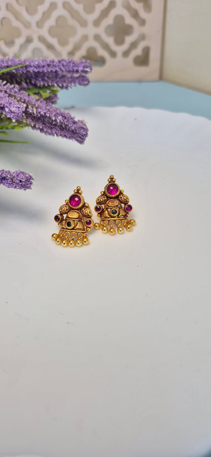 Kundan half jumka style stud