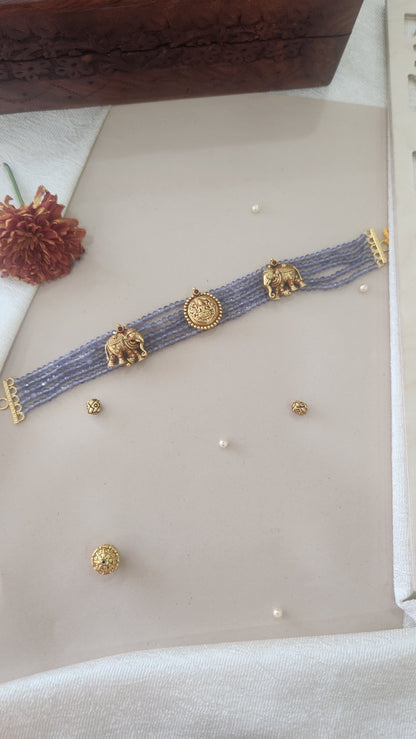 Lavender Beads elephant choker