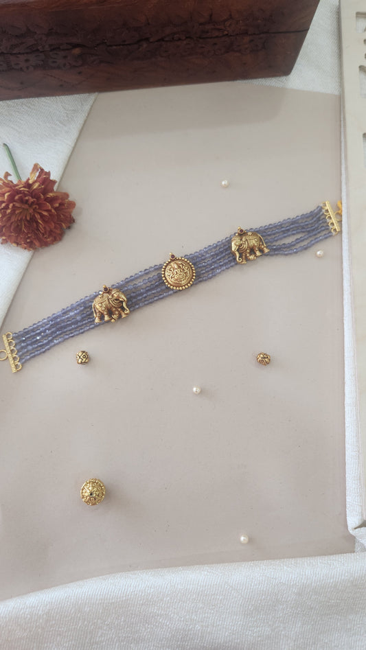 Lavender Beads elephant choker
