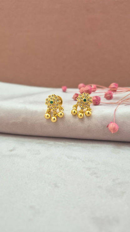 Small green CZ Stone drops