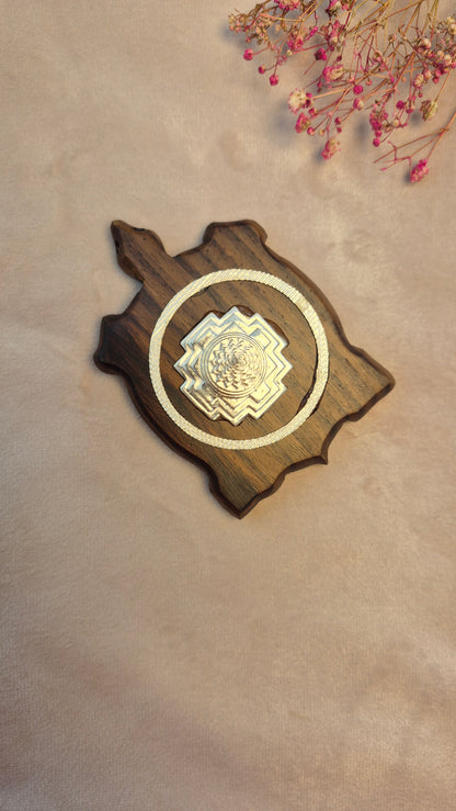 Shree Chakra on Rosewood tortoise petakam