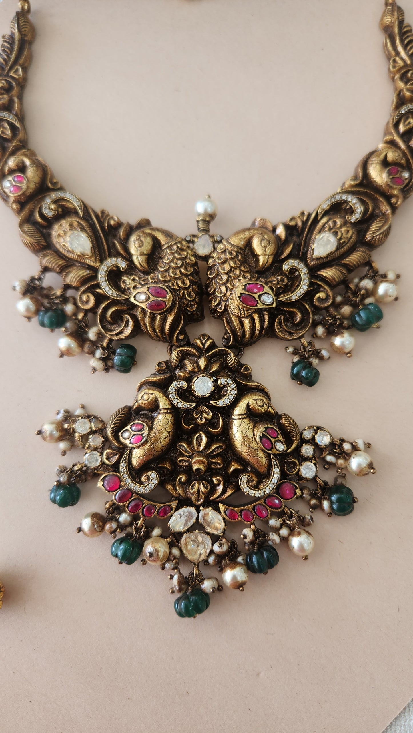Deep Nakas Necklace with deep peacock motifs