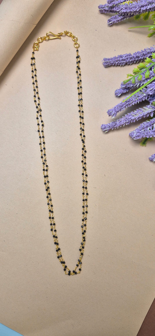 Black beads chain in 2 layer