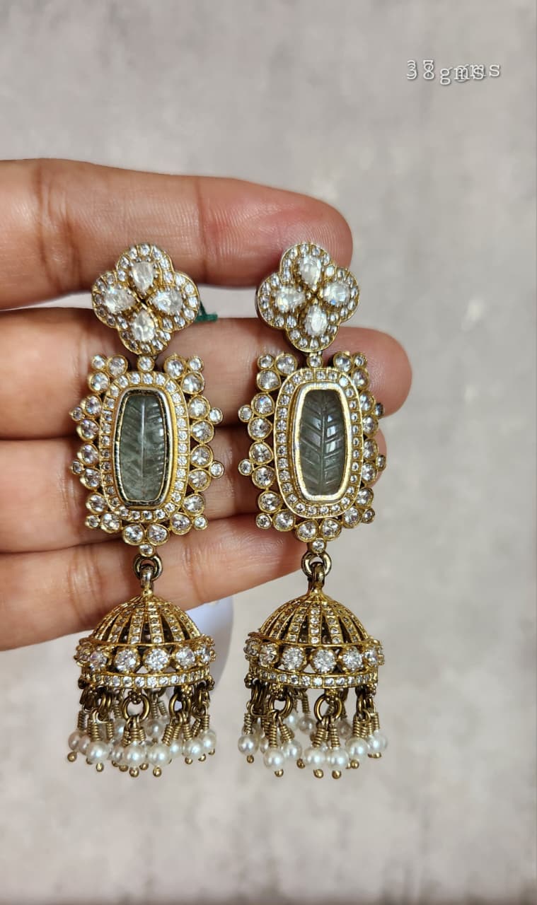 Victorian and mossonite jhumkaa