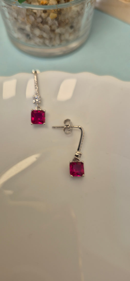Red drops earring