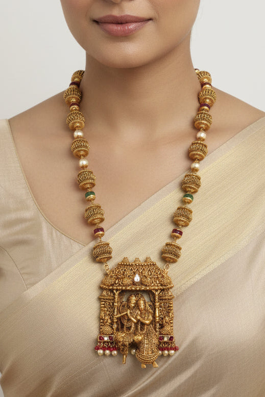 5D intricate Radha krishna long haram
