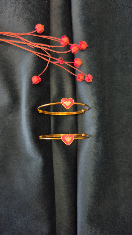 Baby kada gold polish heart