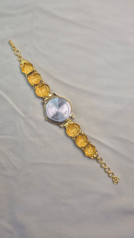 Antique Peacock blue round dial