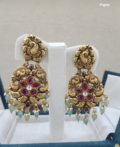 Big Kundan Mossanite earrings