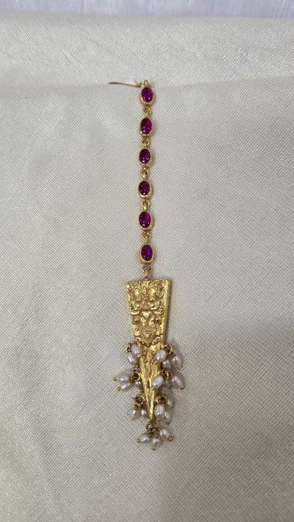 SimhaMukha Gandaberunda Maang tikka