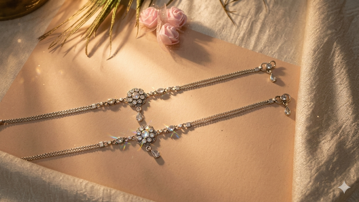 Stone pendant anklets
