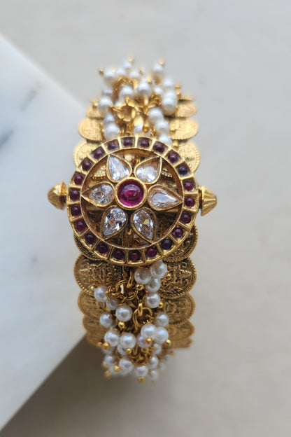 Contemporary Pearls Kasu Bangle