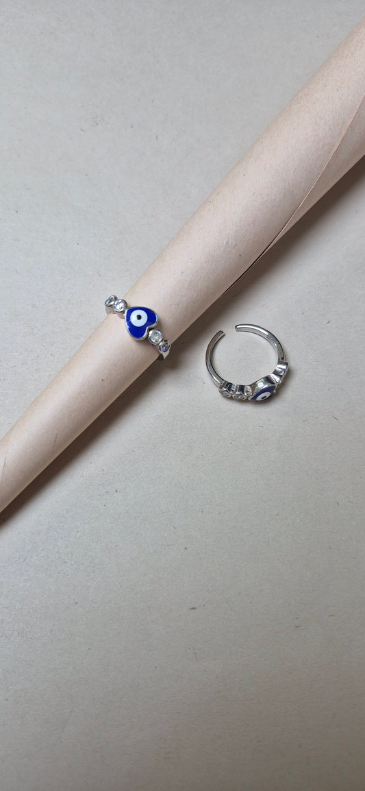 Heart Evil eye toe rings