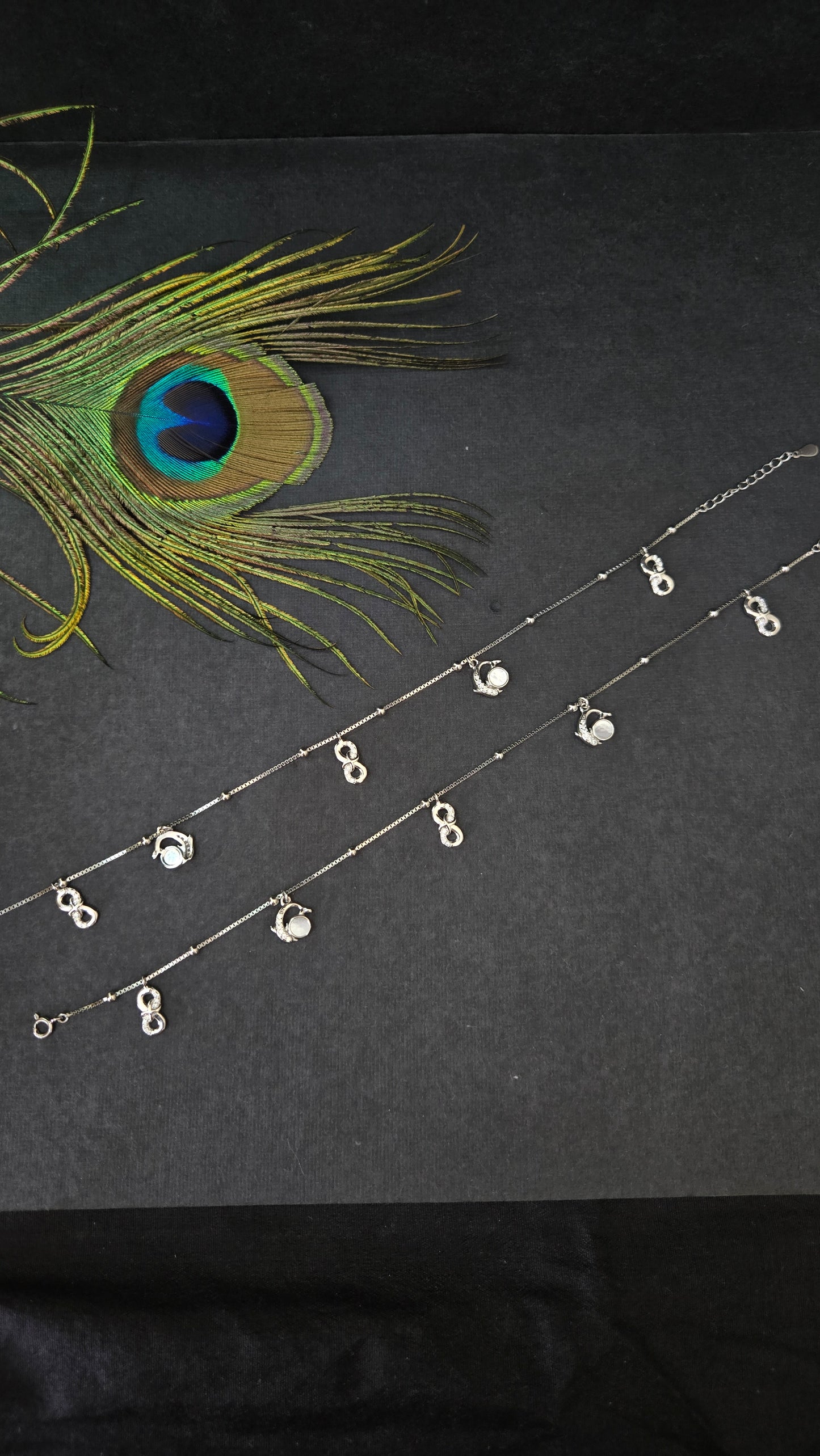 Mother of pearls Dolphin and Infinity anklets