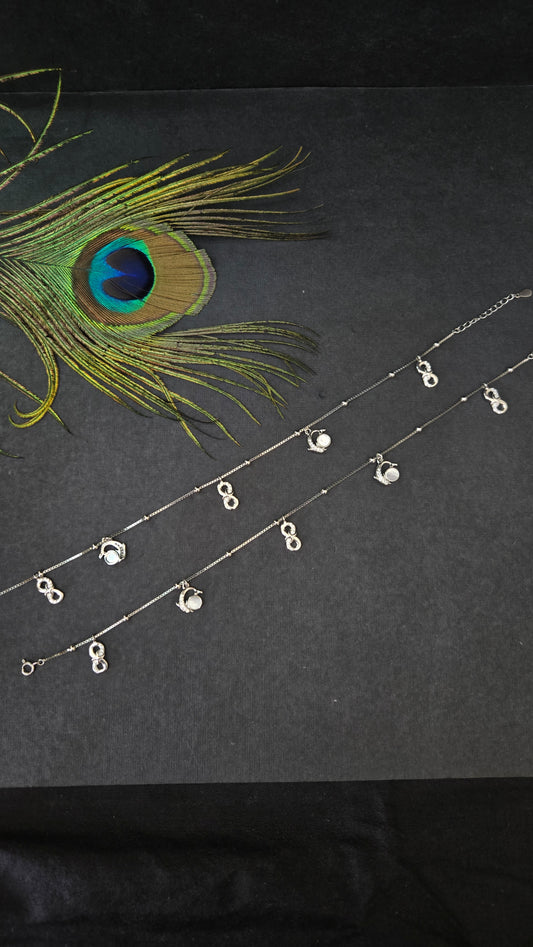 Mother of pearls Dolphin and Infinity anklets