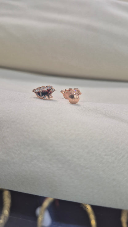 Maroon butterfly stud