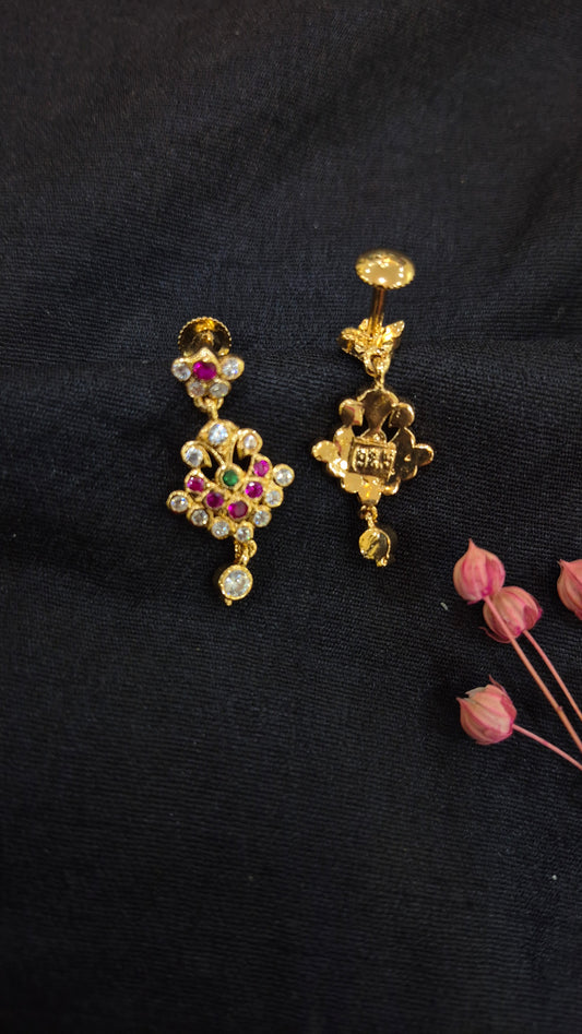 Multi colour close setting earring