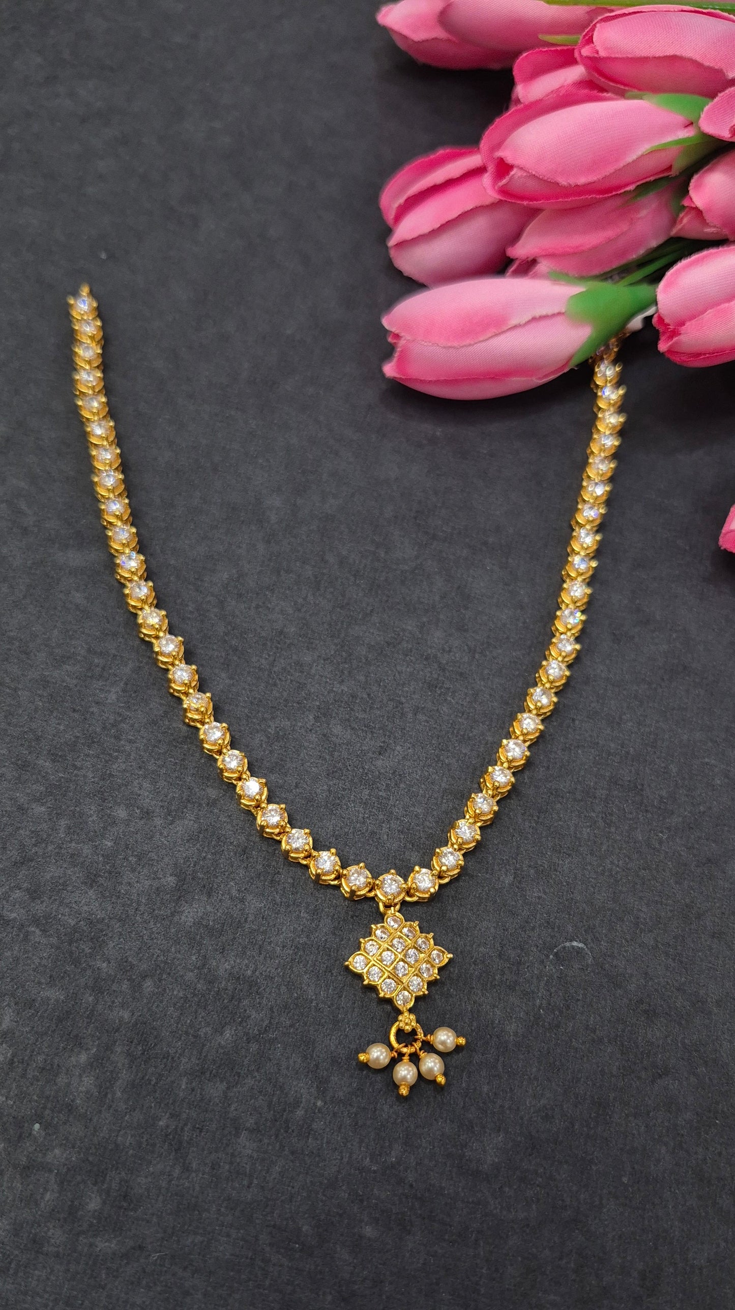 Stone cz necklace