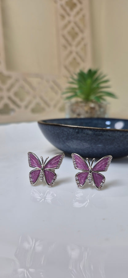 Pink flying butterfly