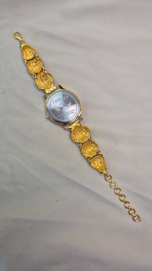 Antique pink round dial