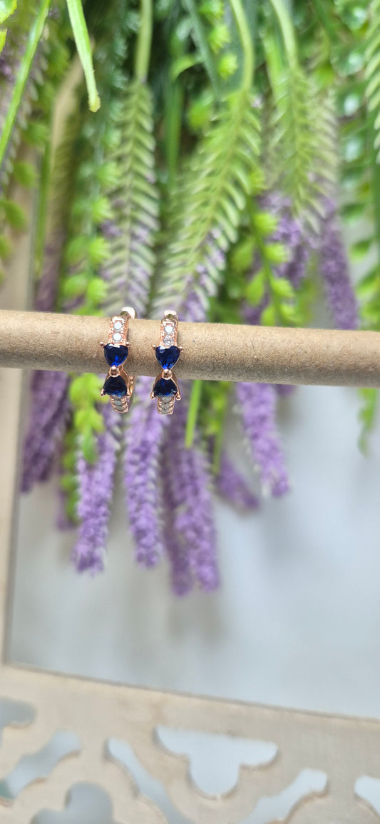 Rose gold blue stone bali