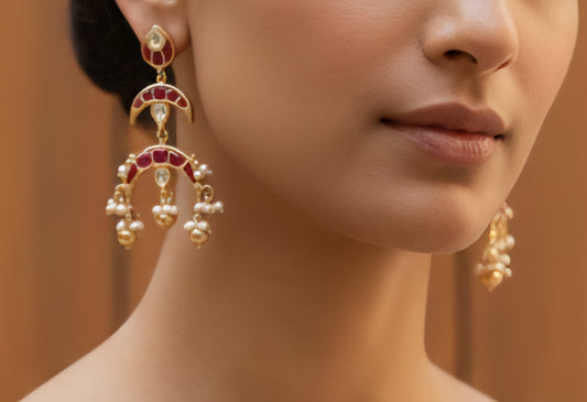 Kundan conteporary earrings