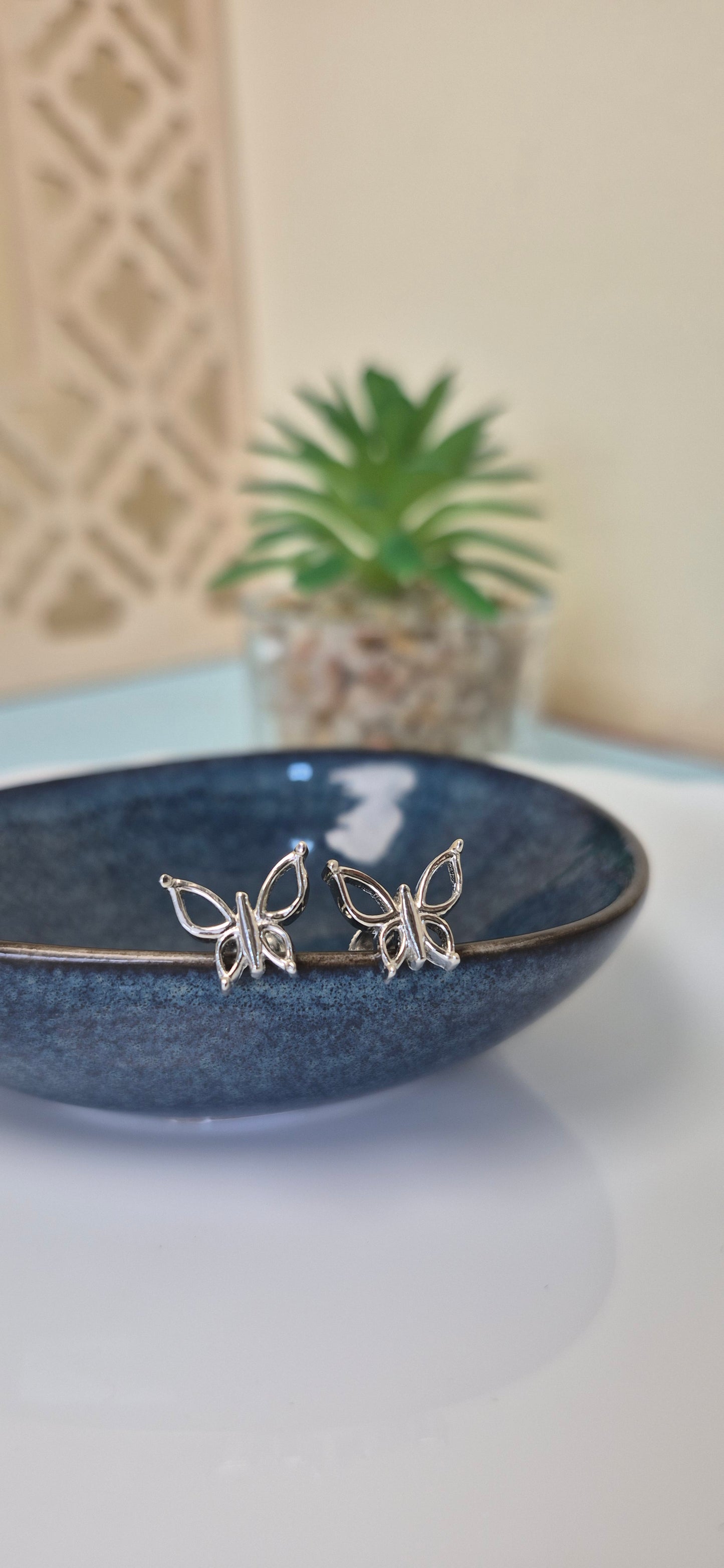 Butterfly outline stud
