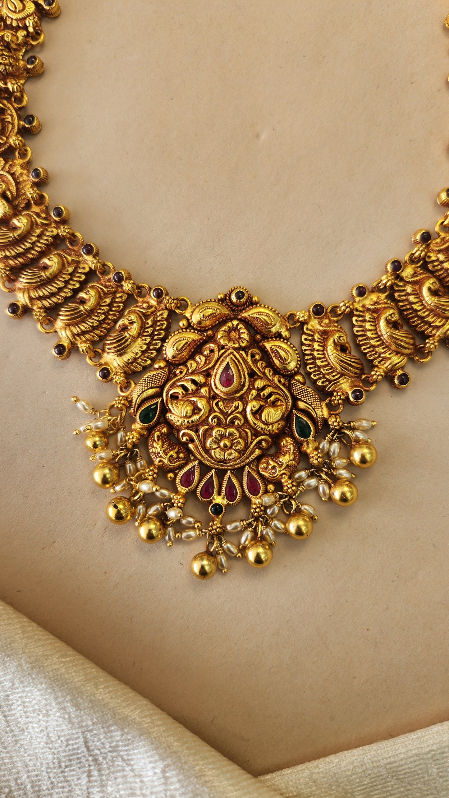 Nagas Necklace with peacock motif