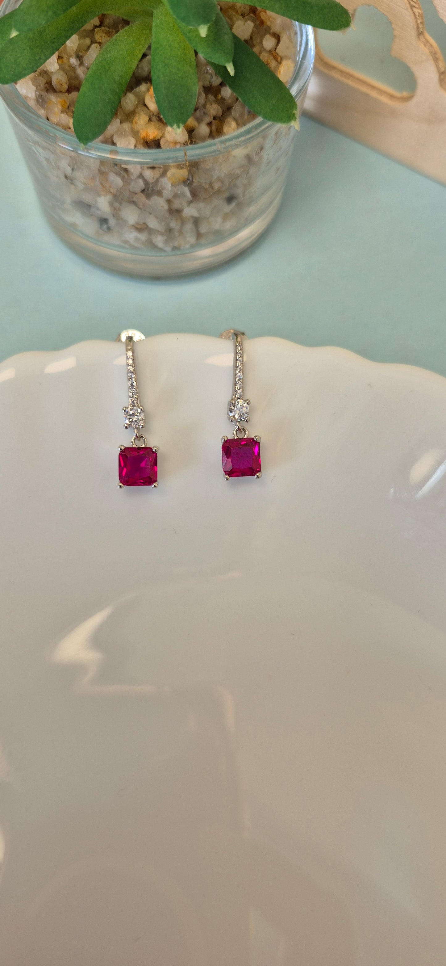 Red drops earring