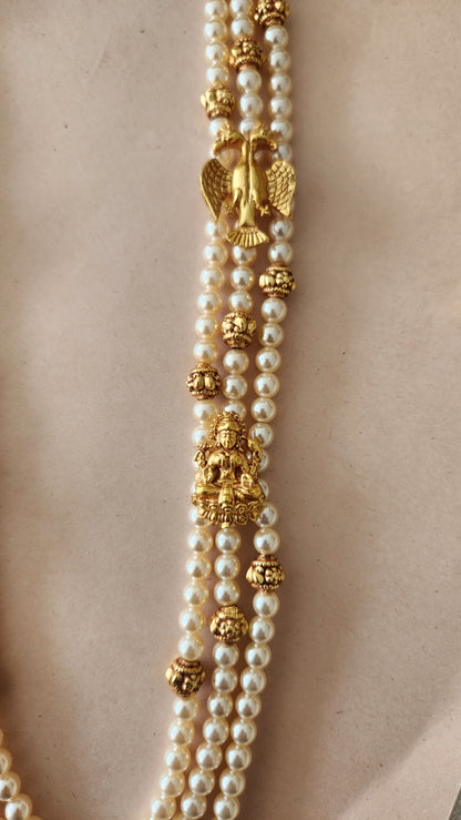 Pearls Gandaberunda Laxmi Haram