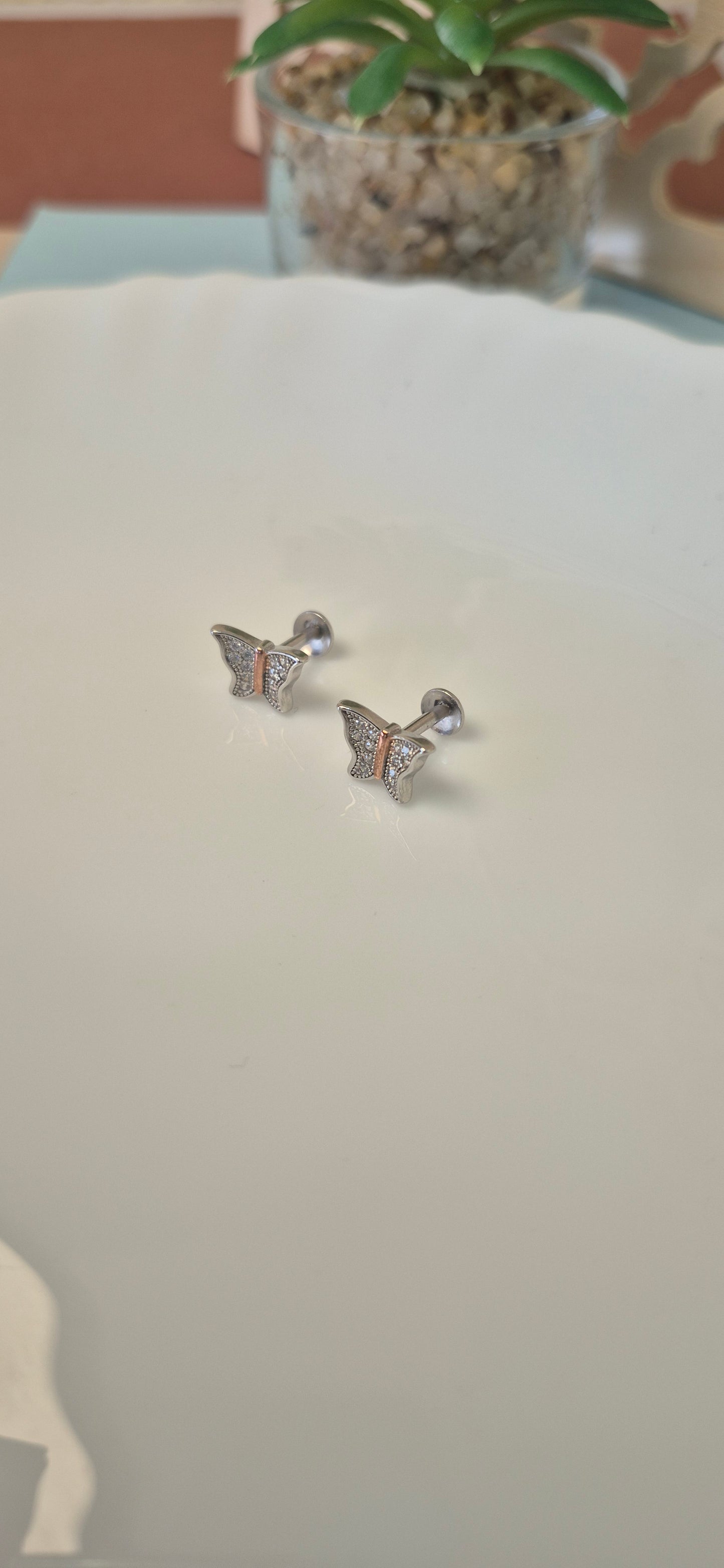 Cz dual tone butterfly