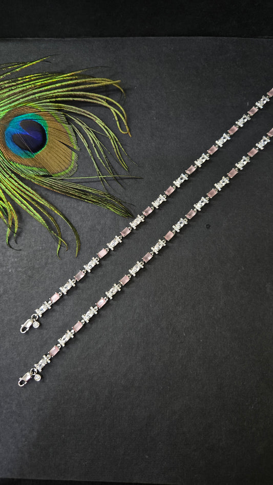 Sea stone and Moissanite anklets