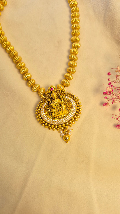 3D Ball chain with Lakshmi CZ pendant