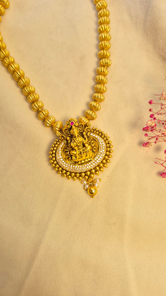 3D Ball chain with Lakshmi CZ pendant
