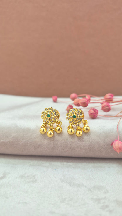 Small green CZ Stone drops