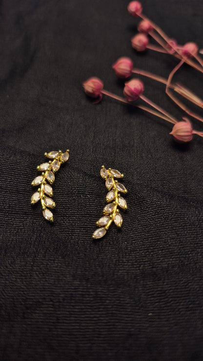 Pink leaves Ear Climber