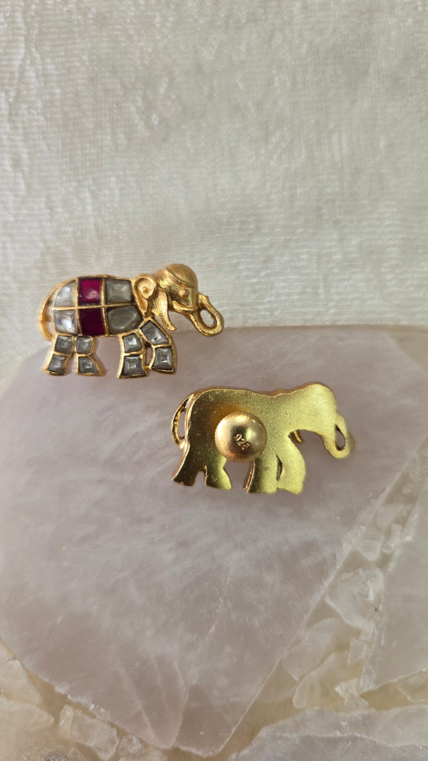 Kundan Elephant stud Earrings