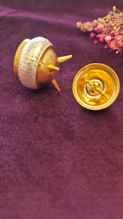 Kumkum box or multi utility silver box in dual tone