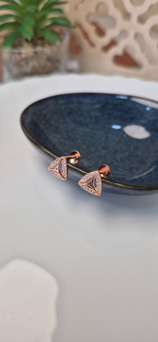 Trio rose gold stud