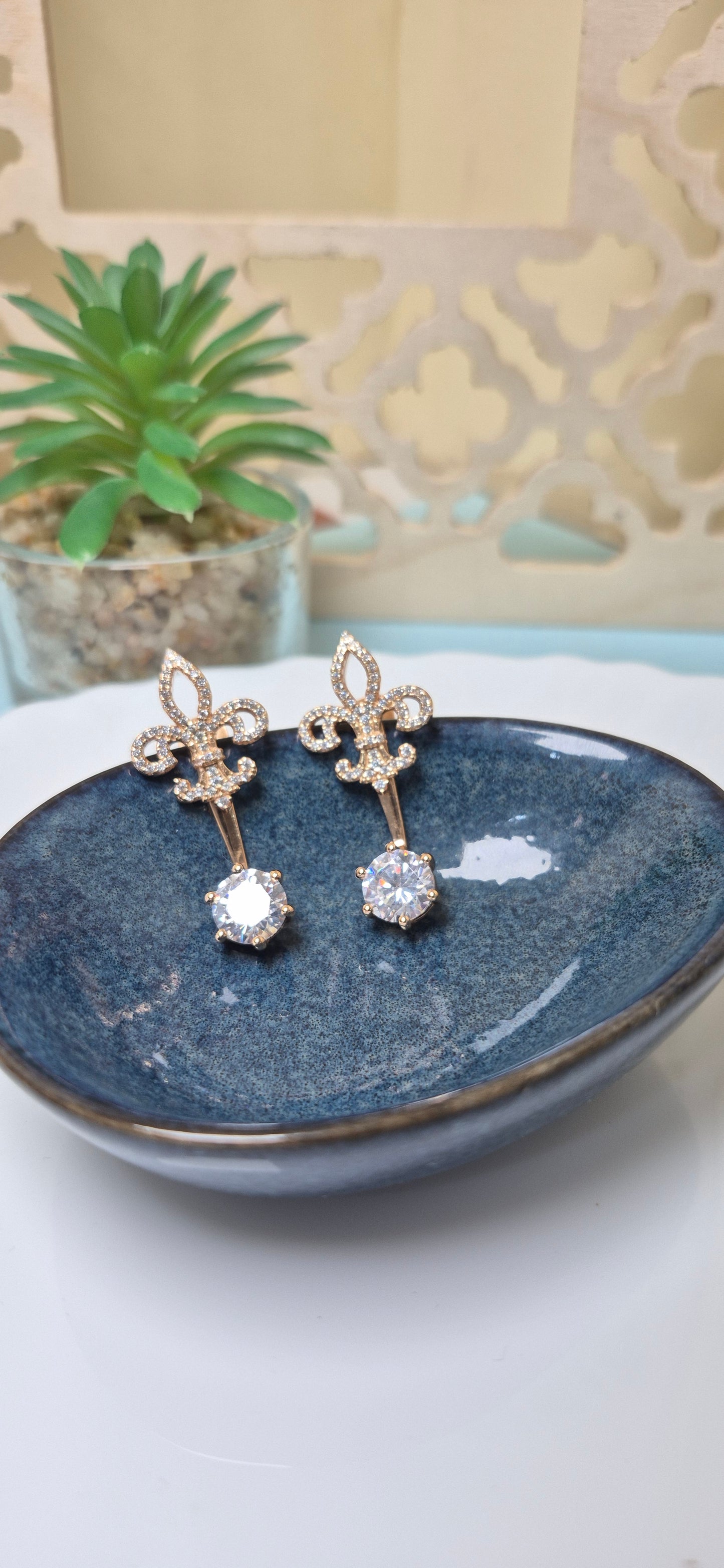 2 in 1 stud in rose gold