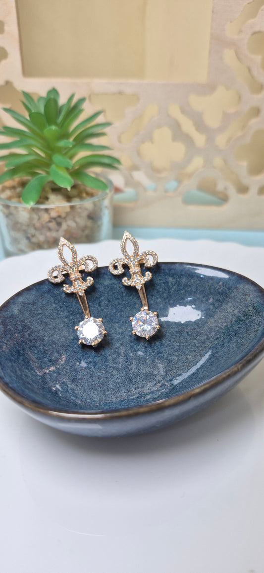 2 in 1 stud in rose gold