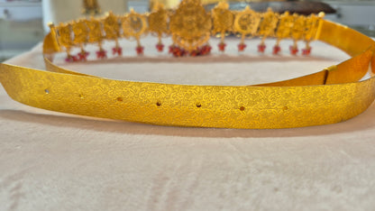 Heritage Kundan Peacock  5D Hip Belt/vaddiyanam