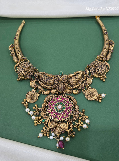 Nakshi kundan Necklace with kasu