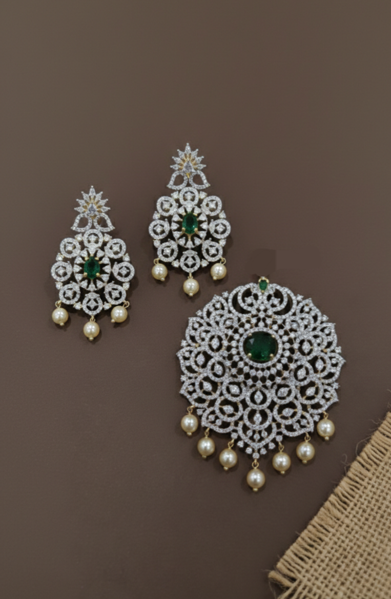 Big zircon Pendant set